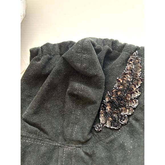 Made with Love by Mom Corset Crop Top Tube S/M Black Velvet Y2K Strapless Sequin - Picture 8 of 11